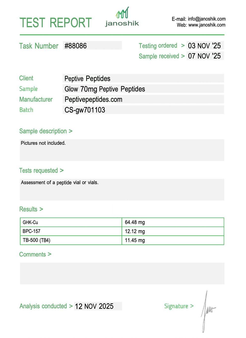 مجموعة مركبات بحثية متعددة الببتيدات Glow Stack