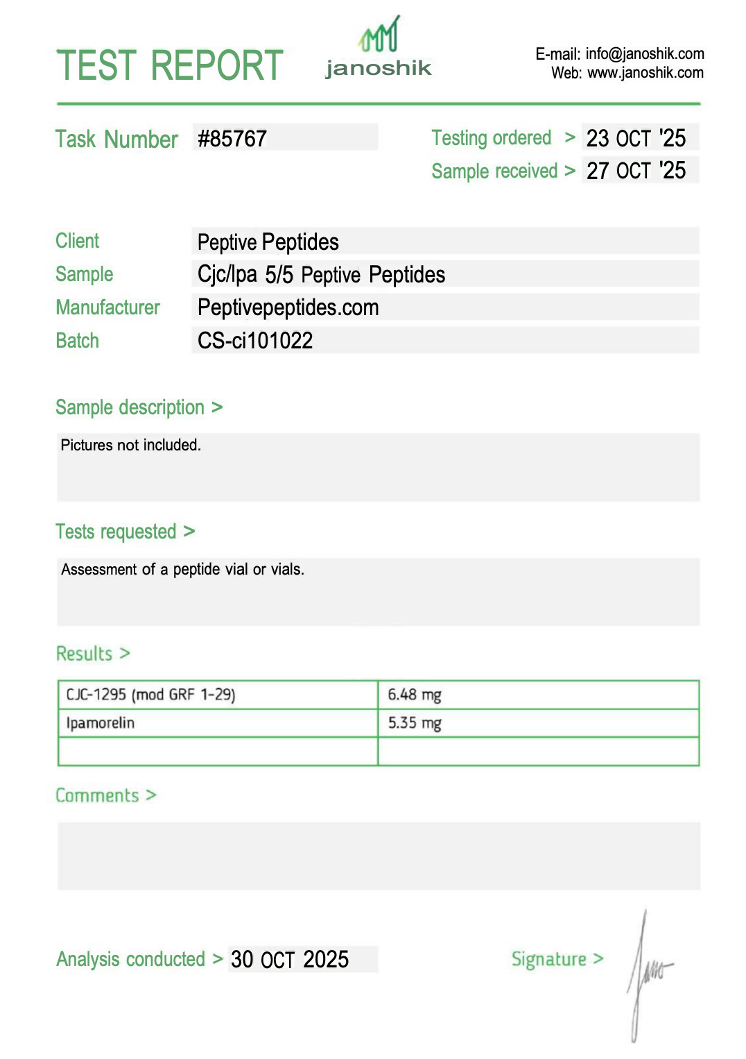 مركبات ببتيدية بحثية CJC-1295 و Ipamorelin (5 مجم لكل منهما)